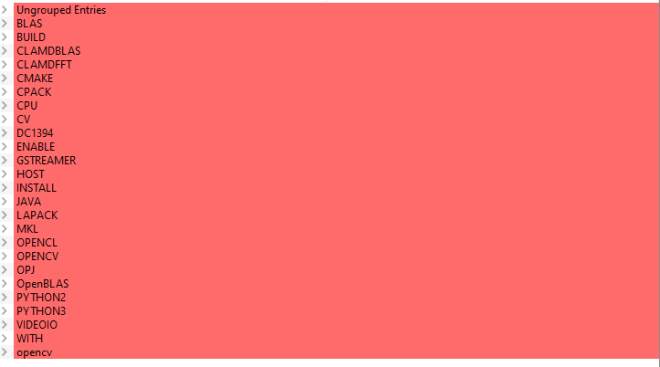 Opciones CMake OpenCV