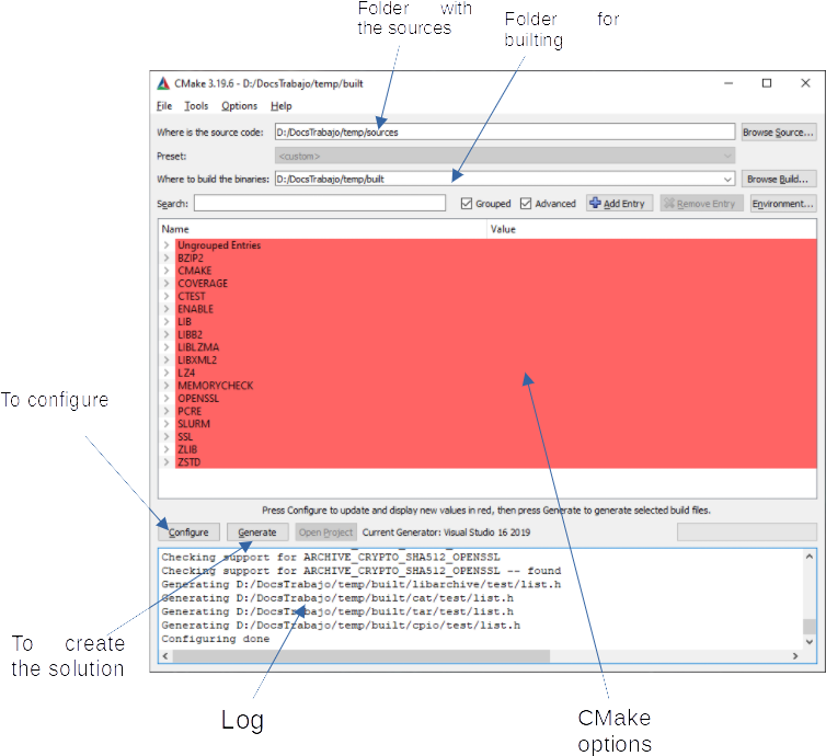 CMake scheme and options